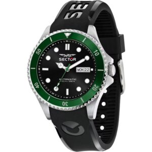 Orologio Automatico Uomo SECTOR 230 R3221161004 Silicone Nero Verde Sub 100mt