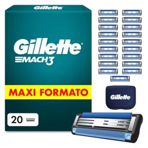Gillette Mach3 Base 20 Lametta di Ricambio per Rasoio Barba Gillette