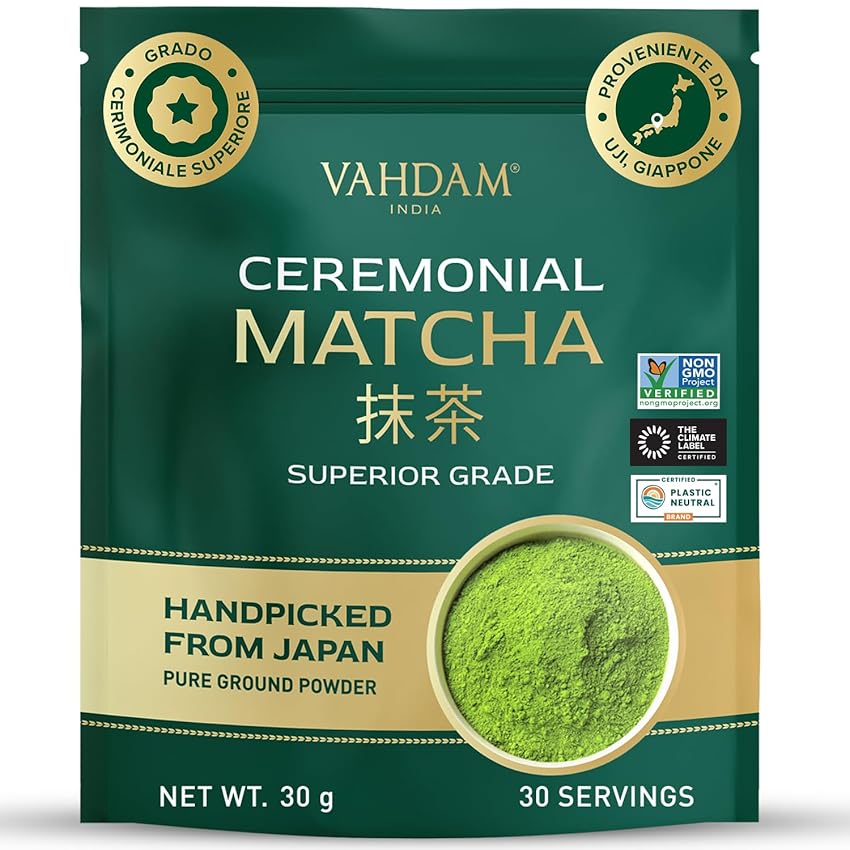 VAHDAM Matcha Cerimoniale 30g | Autentico Matcha Ceremonial Grade da Uji VAHDAM Matcha Cerimoniale 30g | Autentico Matcha Ceremonial Grade da Uji