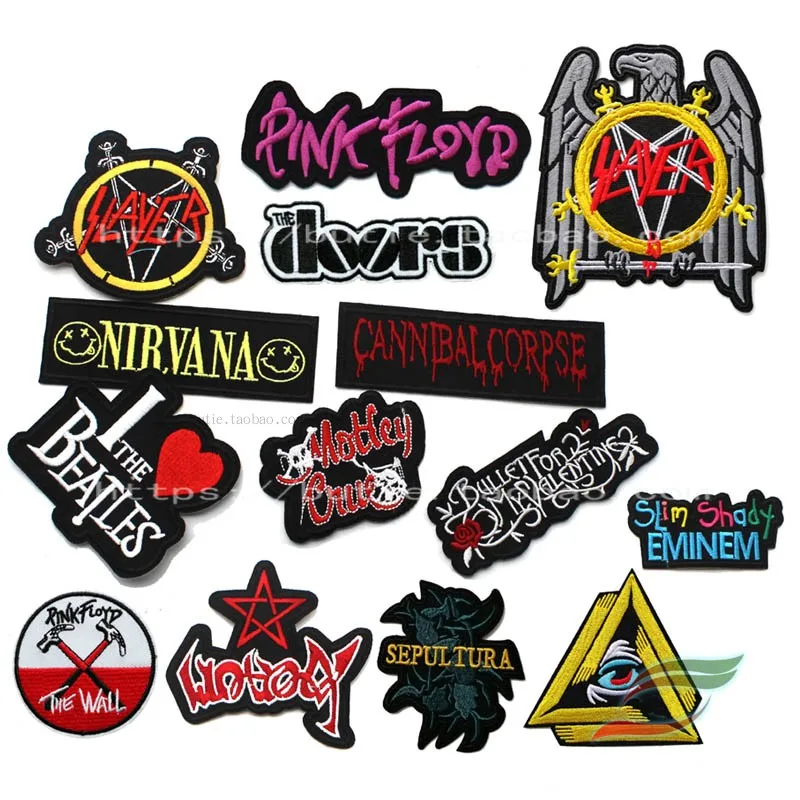 Band a239 ricamo teschio hard rock band heavy metal badge logo incollato con nastro posteriore punk