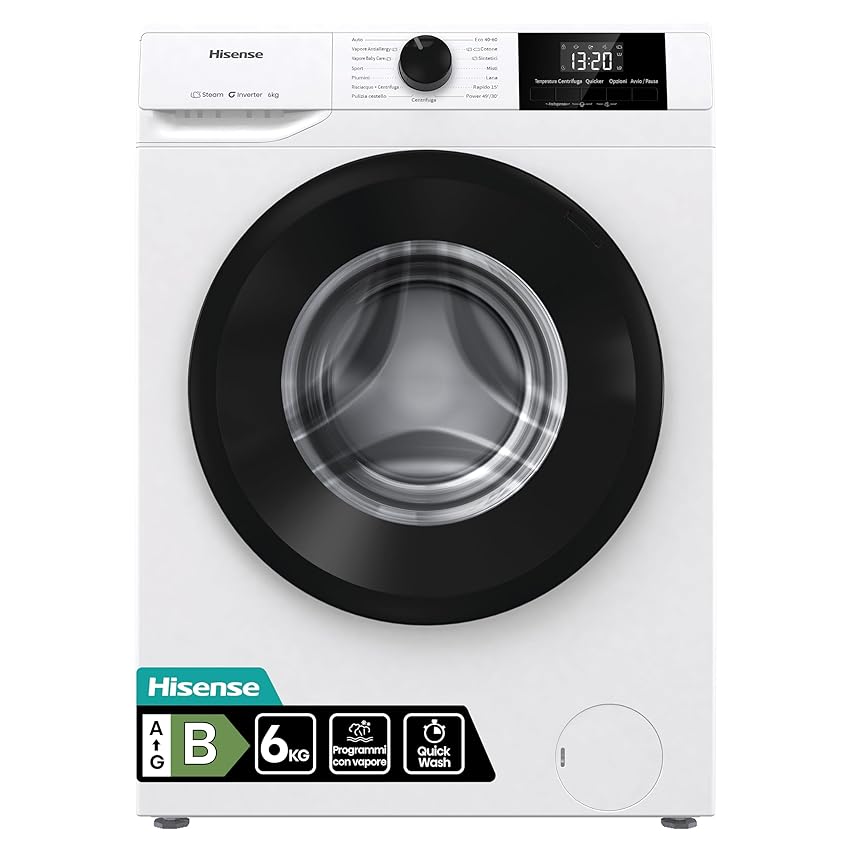 Hisense WF1G6021BW – Lavatrice Slim Carica Frontale 6 kg