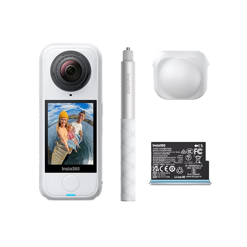 Insta360 X4 Air Pack Starter Bianco artico- Videocamera leggera 165g 8K 360