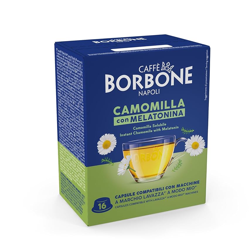 Caffè Borbone Camomilla con Melatonina Solubile - 96 capsule (6 confezioni da 16)