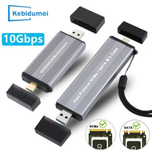 Custodia per protocollo doppio M.2 NVME NGFF SATA Custodia SSD M2 Adattatore SSD USB