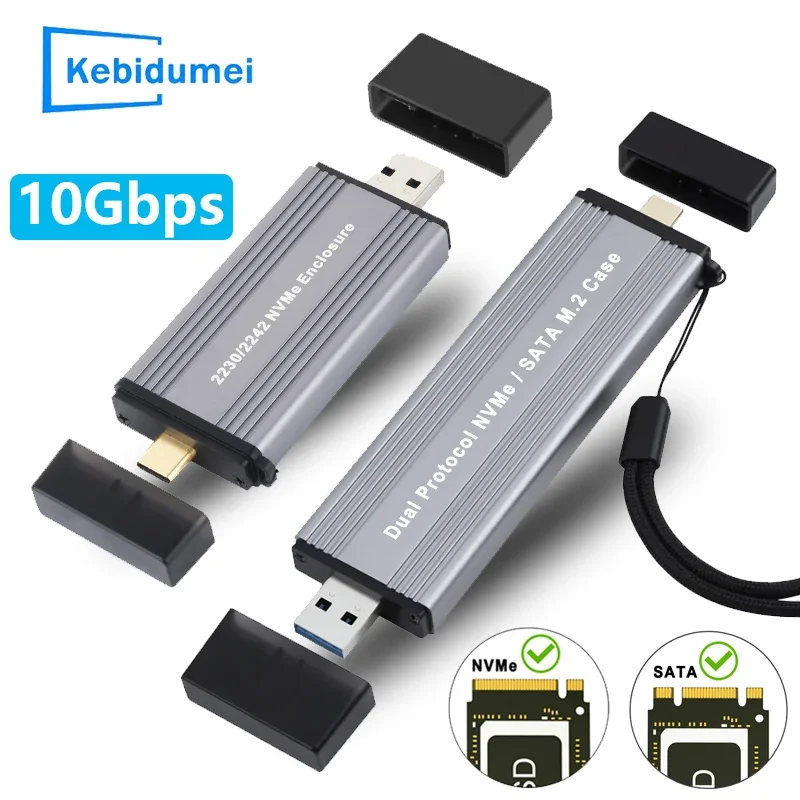Custodia per protocollo doppio M.2 NVME NGFF SATA Custodia SSD M2 Adattatore SSD USB