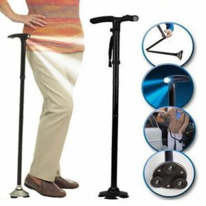 BASTONE MAGIC CANE DA PASSEGGIO PIEGHEVOLE CON TORCIA LED INCORPORATA TREKKING
