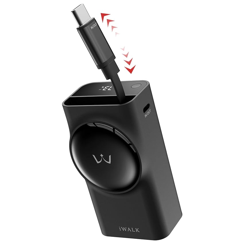 iWALK Powerbank con cavo USB-C retrattile da 70 cm iWALK Powerbank con cavo USB-C retrattile da 70 cm