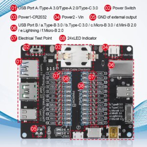 Cavo USB Linea dati Scheda di test Cavo Tester cavo USB Commutazione on