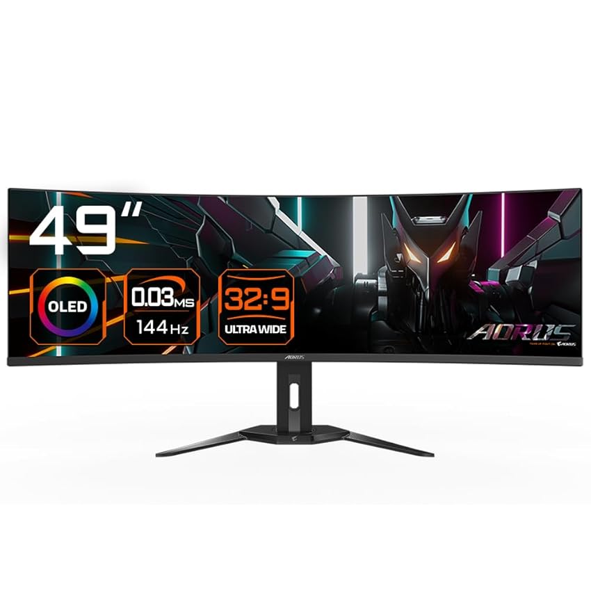 Gigabyte AORUS Monitor da gioco curvo CO49DQ OLED - 5120x1440 (DQHD) Gigabyte AORUS Monitor da gioco curvo CO49DQ OLED - 5120x1440 (DQHD)