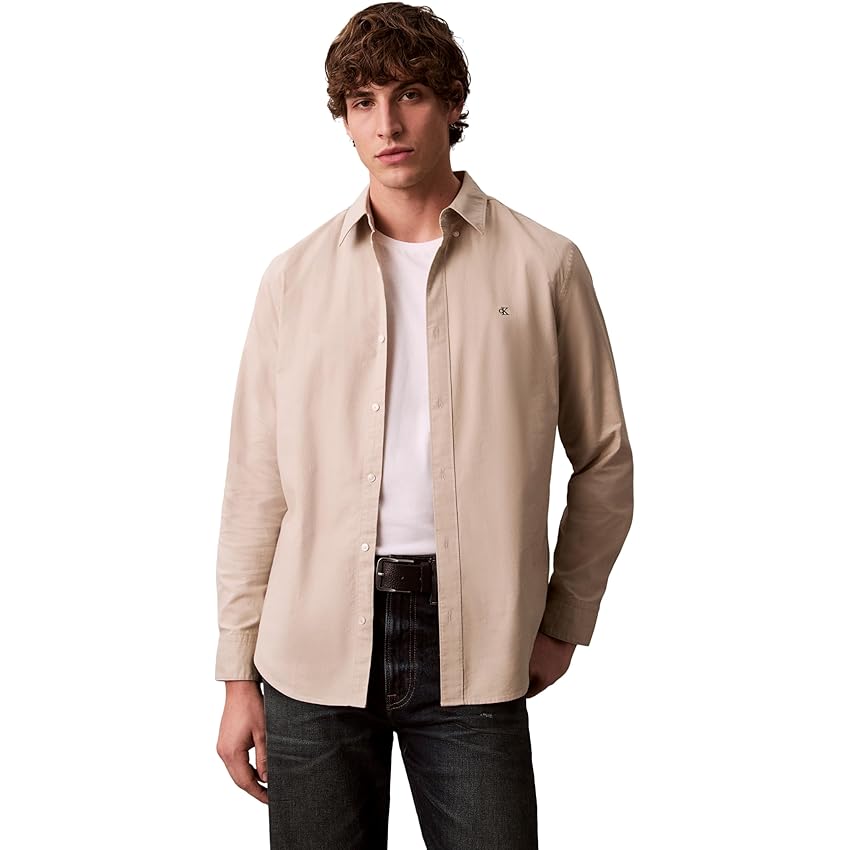Calvin Klein Camicia Classica da Uomo LS Solid Oxford LV140EM125 Altre Camicie