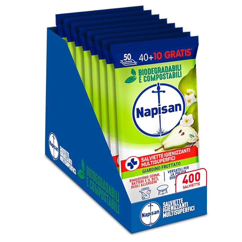 Napisan Salviette Igienizzanti Multisuperfici Giardino Fruttato