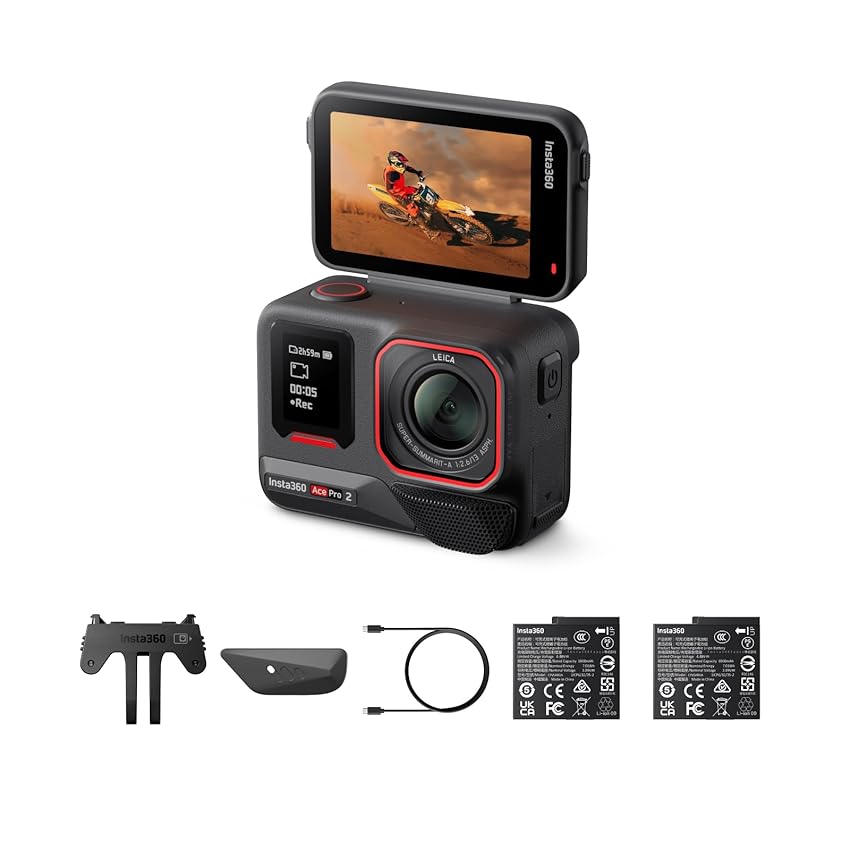 Insta360 Ace Pro 2 Standard Dual Battery Bundle -8K Action Camera impermeabile co