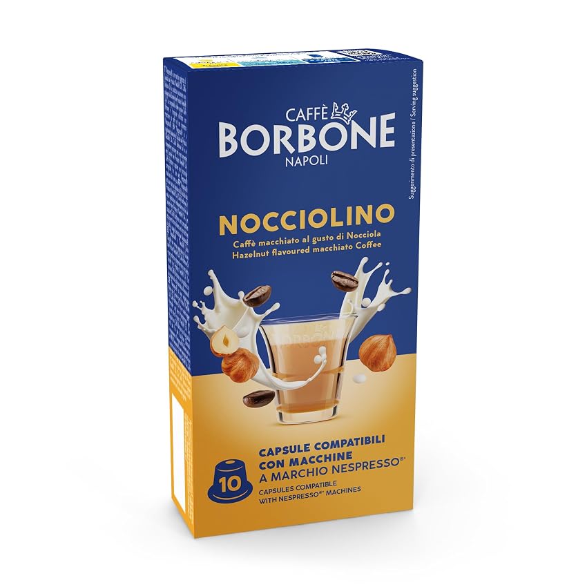 Caffè Borbone Nocciolino - Cappuccino al gusto di Nocciola - 60 capsule (6 confezioni da 10)