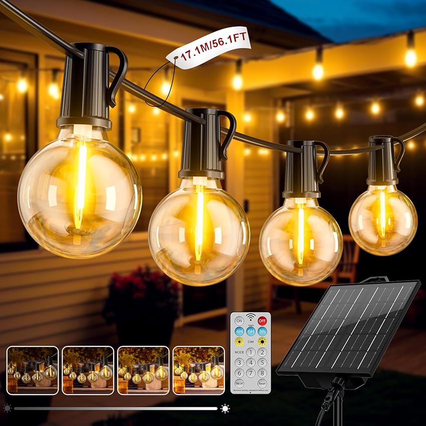 FIFlying Catena Luminosa Esterno Solare 17M Luci Solari da Giardino con 24+1 Lampadine