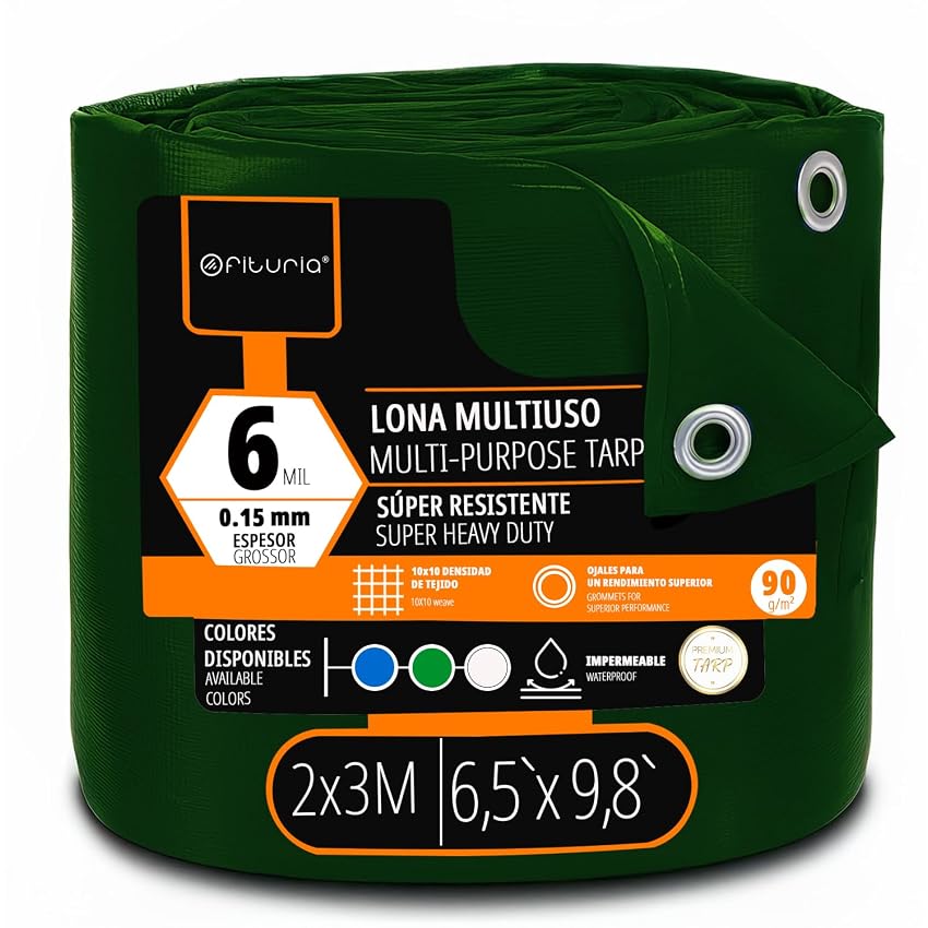 OFITURIA Telo multiuso impermeabile 2 x 3 m verde