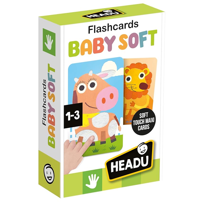 HEADU - Flashcards Baby Soft - Tanti Morbidi Cuccioli da Scoprire | Carte Sensoriali Tattili