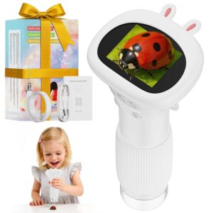 ASPOVEN Microscopio Bambini Portable Zoom 1000X - Microscopio Digitale Mini Ricaricabile