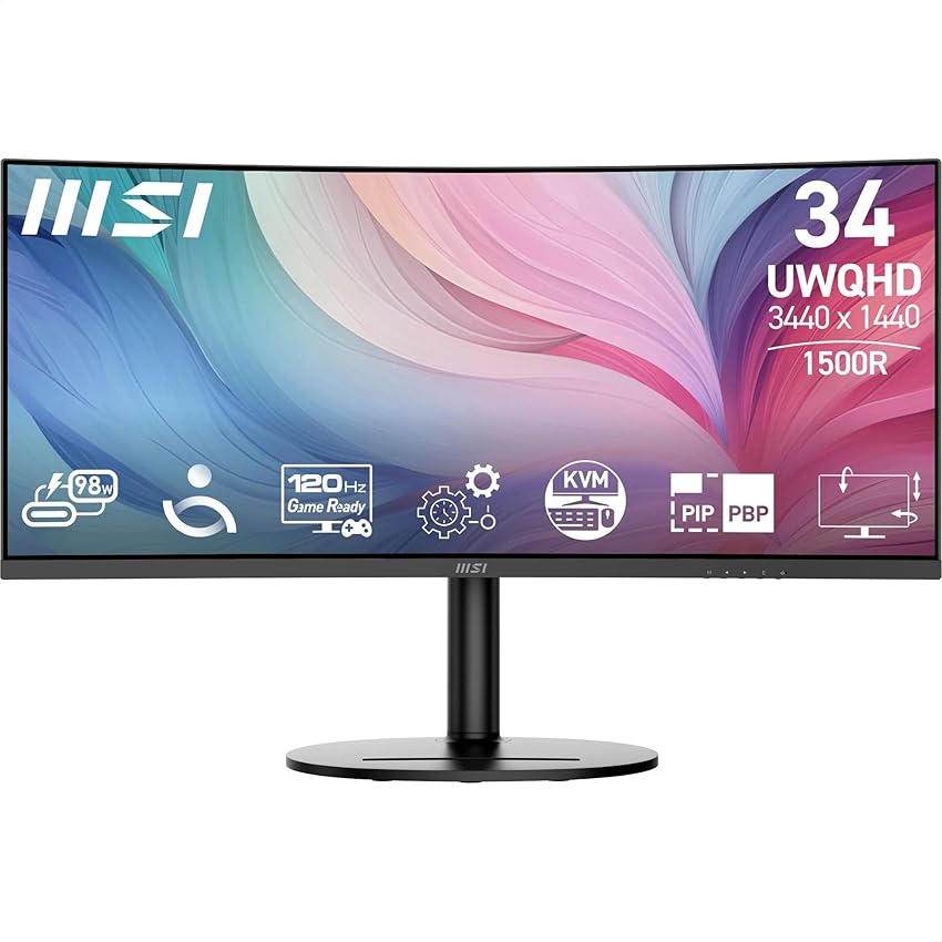 msi Modern MD342CQP Monitor Curvo 34” UWQHD 1500R – Pannello VA 3440 x 1440