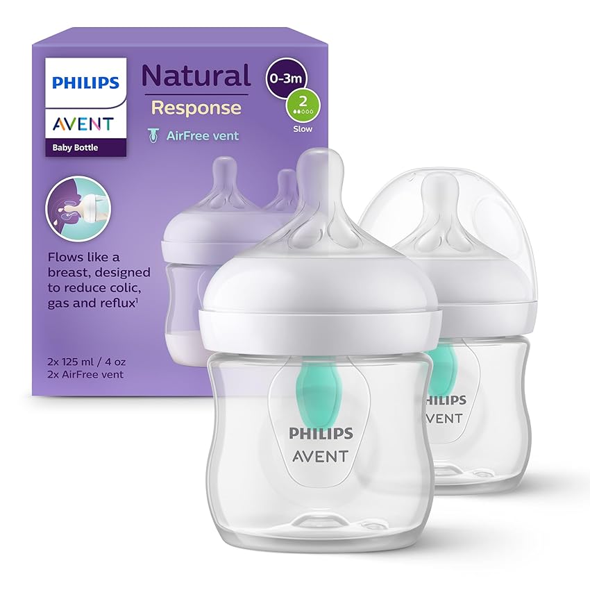 Philips Avent Biberon Natural Response - 2 biberon da 125 ml con valvola Airfree