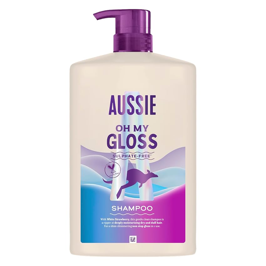 Shampoo Aussie Oh My Gloss da 1000ml. Idrata profondamente i capelli secchi e opachi.