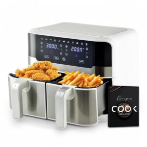 MasterPRO Rocket Duo 900 | Friggitrice Senza Olio Doppia | Bianco | Capacità da 9
