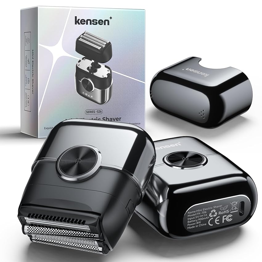 kensen Rasoio Elettrico Barba Wet&Dry Regolabarba Uomo 4D Rasoio Barba 120 Min Utilizzo