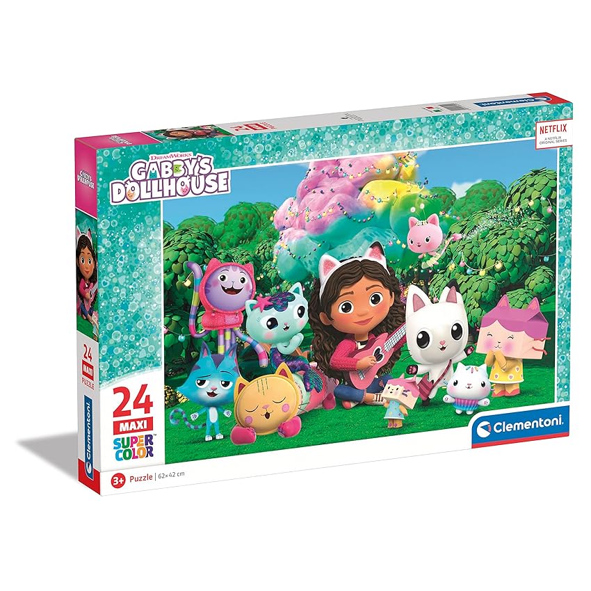 Clementoni - 28520 - Supercolor Puzzle - Gaby'S Dollhouse - 24 Maxi Pezzi