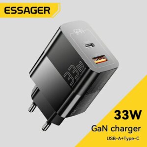 Caricabatterie USB C Essager 33W GaN tipo C PD ricarica rapida per iPhone 14 13 12