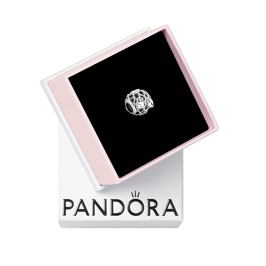 PANDORA Ciondolo Moments in argento Sterling con lucchetto e recinzione PANDORA Ciondolo Moments in argento Sterling con lucchetto e recinzione