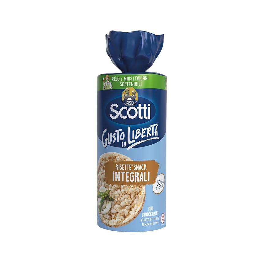 Riso Scotti - Risette Integrali Fibra Più - Gallette di Riso Integrale Senza Glutine Bio Riso Scotti - Risette Integrali Fibra Più - Gallette di Riso Integrale Senza Glutine Bio