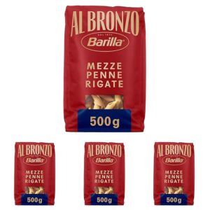 Barilla Pasta Al Bronzo Mezze Penne Rigate 100% Grano Italiano