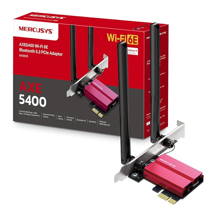 MERCUSYS TP-Link MA86XE V2 PCIe Adapter AXE5400Mbps Wi-Fi 6E Bluetooth 5.3