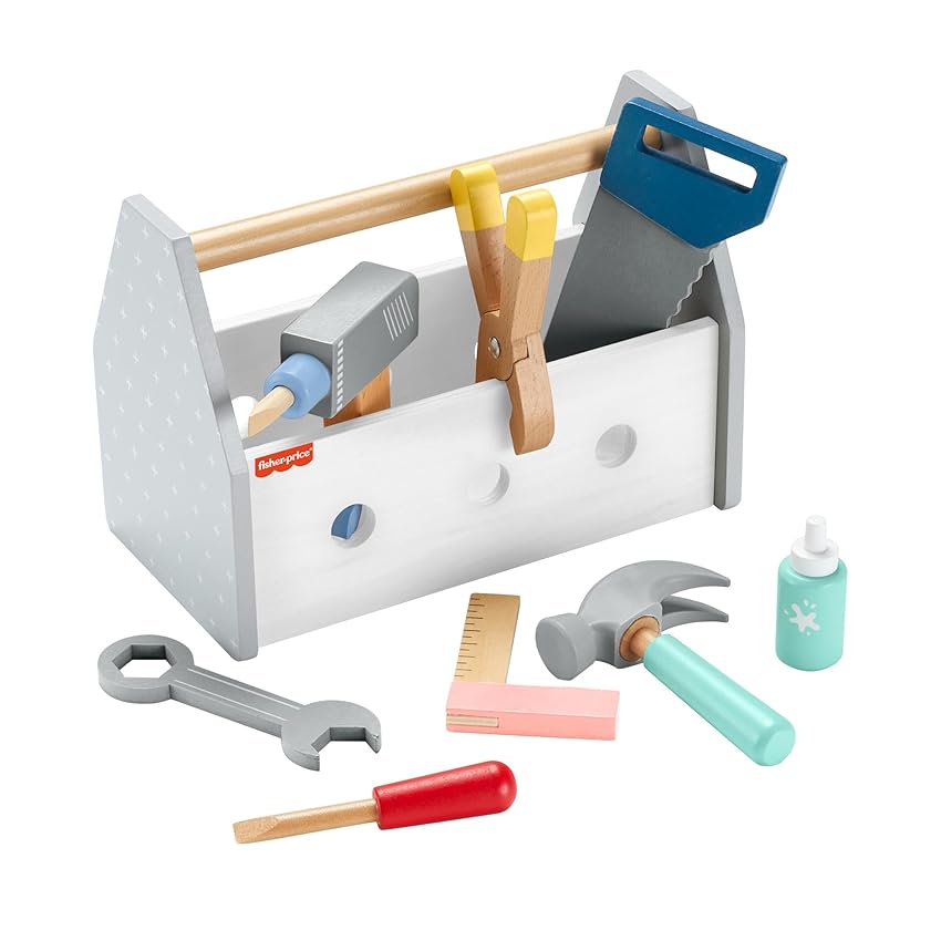 Fisher-Price - Set Attrezzi da Lavoro in Legno Fisher-Price - Set Attrezzi da Lavoro in Legno