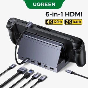 UGREEN USB C HUB Steam Deck Docking Station 6-in-1 da tipo C a 4K120Hz HDMI 5Gbps USB