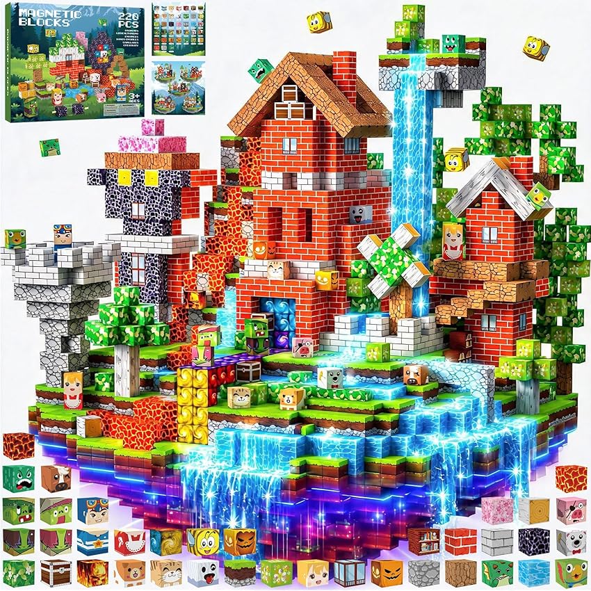 Crifeton Costruzioni Magnetiche per Bambini 220 PCS 2CM 3+ Giochi Cubi Magnetici Crifeton Costruzioni Magnetiche per Bambini 220 PCS 2CM 3+ Giochi Cubi Magnetici