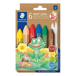 STAEDTLER Noris Junior 224 C6 - Pastelli a cera per bambini dai 2 anni in su