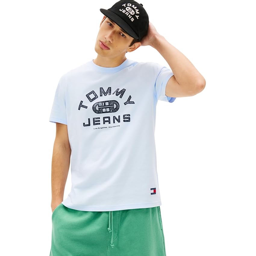 Tommy Jeans Uomo T-Shirt Maniche Corte Gym con Scollo Rotondo
