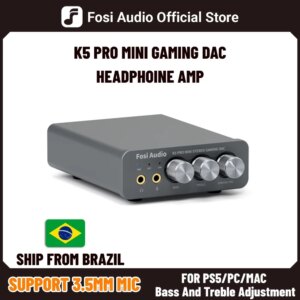 Fosi Audio K5 PRO DAC USB da gioco con amplificatore per cuffie e microfono