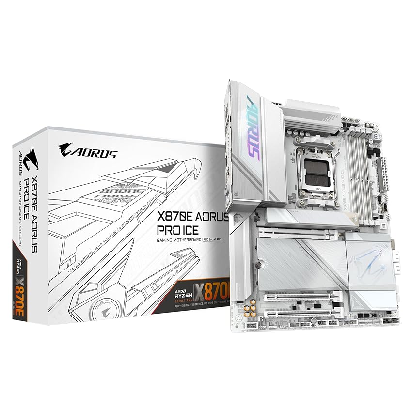GIGABYTE Scheda madre X870E AORUS PRO ICE - Supporta CPU AMD Ryzen 9000 GIGABYTE Scheda madre X870E AORUS PRO ICE - Supporta CPU AMD Ryzen 9000