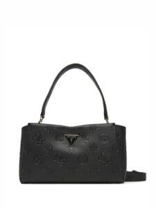 BORSA DONNA GUESS tisha borsa a tracolla BLACK LOGO NERO 424649