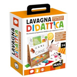 HEADU - Lavagna Didattica Magnetica e in Legno - Ricco Kit Educativo per Imparare a Leggere