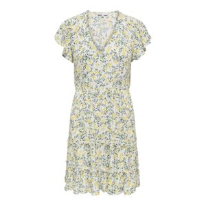 Only Onlclaudette Life SS Dress Wvn Noos Mini Abito con Scollo A V E Volant per Uso Quotidiano