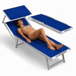 Avilia - Lettino Prendisole da Giardino con Parasole Girevole 360&deg; &ndash; Alluminio