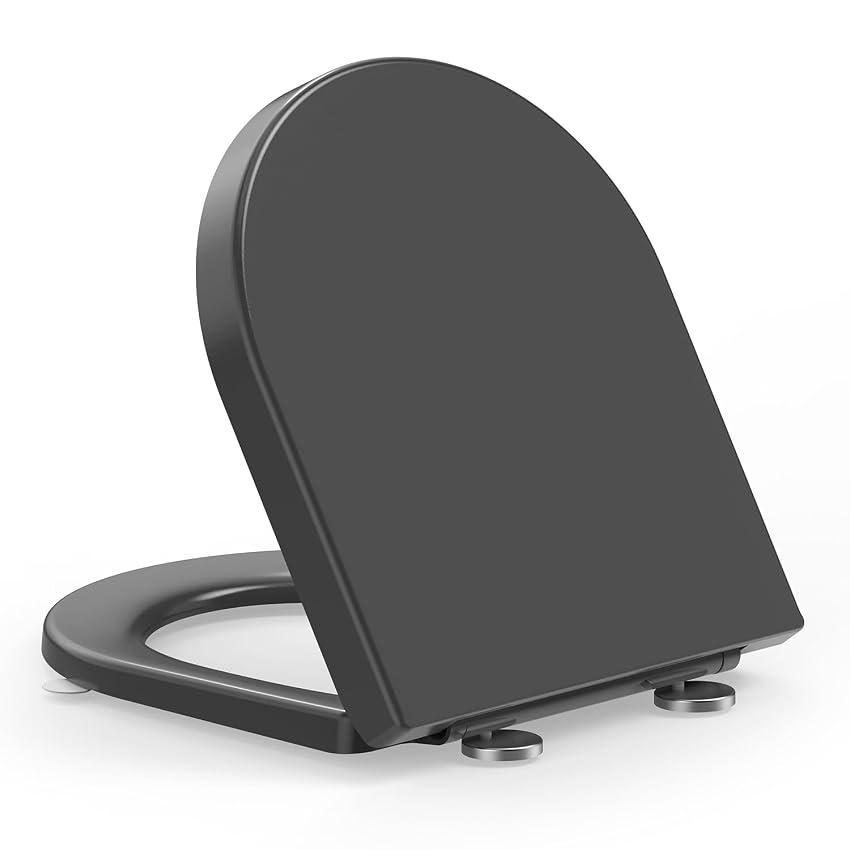 Sedile WC a chiusura rallentata a forma di D – YEAUPE PRO grigio Duroplast Loo Sedili