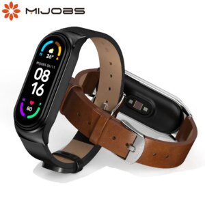 Cinturino a fascia per Xiaomi Mi Band 9 10 8 7 6 5 Cinturino in pelle NFC per Miband