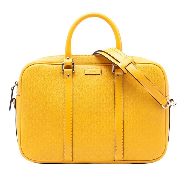 Gucci Borsa da business in pelle luminosa di medio diametro