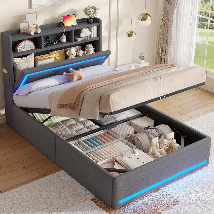 AOGLLATI Letto Singolo con Contenitore AOGLLATI Letto Singolo con Contenitore