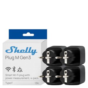 Shelly Plug M Gen3 Nero - Presa Intelligente Wi-Fi & Matter (Tipo F)