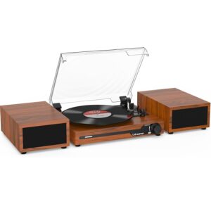 Udreamer Giradischi con 2 Altoparlanti Stereo Doppi Giradischi Vintage Bluetooth 5.3