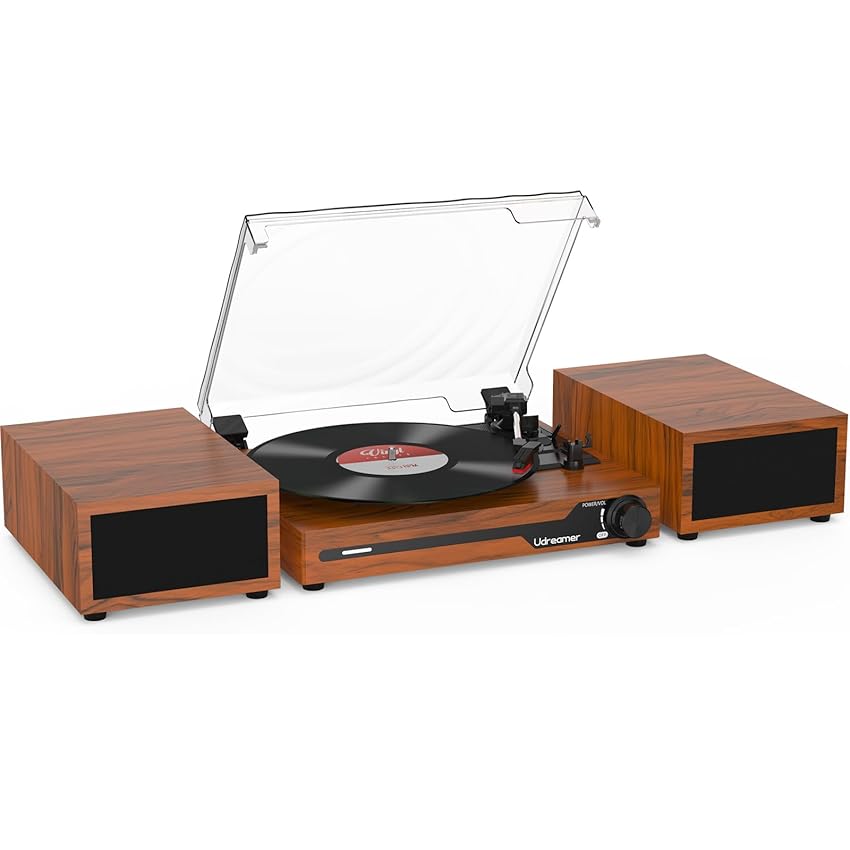 Udreamer Giradischi con 2 Altoparlanti Stereo Doppi Giradischi Vintage Bluetooth 5.3 Udreamer Giradischi con 2 Altoparlanti Stereo Doppi Giradischi Vintage Bluetooth 5.3